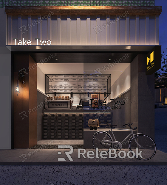 Modern Milk Tea Shop Tea Shop Water Bar Area model