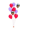 Colorful Inflatable Balloons with Red Purple Silver Metallic Shine for Party Decorations