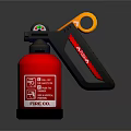Red Fire Extinguisher with Yellow Handle and Black Components Safety Equipment from FIRE CO Label