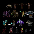 Diverse Fantasy Game And Movie Characters With Mythical Designs And Weapons