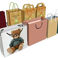Assorted Colorful Paper Gift Bags And Boxes With Handles For Shopping And Packaging