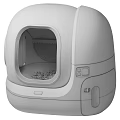 White Enclosed Automatic Cat Litter Box As Daily Electrical Appliance With Smart Control Panel