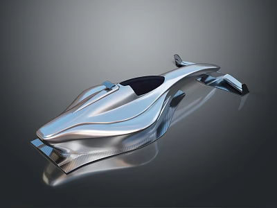 Sleek Silver Futuristic Concept Car With Aerodynamic Design And Smooth Body Surface 3d model
