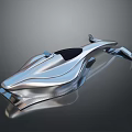 Sleek Silver Futuristic Concept Car With Aerodynamic Design And Smooth Body Surface