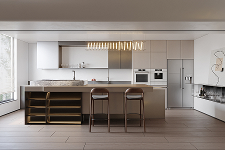 modern kitchen open 3d model