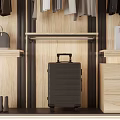 Modern Wardrobe Interior Design With Hanging Clothes Bags Shoes Drawers And Shelves