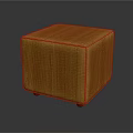 Yellow Cube Shaped Soft Velvet Ottoman With Smooth Surface And Modern Design