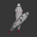 Detailed White And Red Fountain Pen Nibs With Textured Design Features