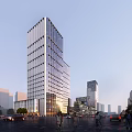 High-rise office enscape rendering 3d model