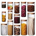Glass Spice Jars With Wooden Lids For Dry Goods
