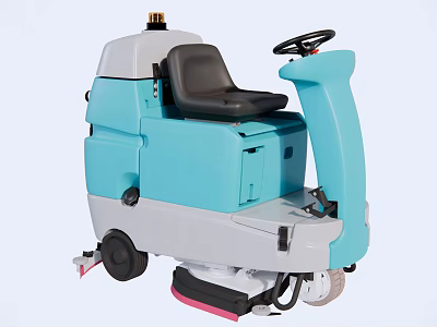 Blue And White Ride On Floor Scrubber Daily Use Electrical Appliance For Efficient Floor Cleaning 3d model