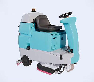 Blue And White Ride On Floor Scrubber Daily Use Electrical Appliance For Efficient Floor Cleaning 3d model