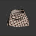 Fashionable A Line Plaid Skirt With Red And White Check Pattern And Belt
