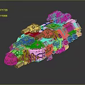 Futuristic Orange Sci Fi Spaceship With Multiple Cannons And Mechanical Details