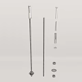 Stainless Steel Hardware Tools Set Including Metal Rods Bolts Washers And Parts Components