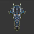 Futuristic Blue Watercraft With Advanced Mechanical Structure And Detailed Design
