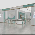 Elegant Modern Jewelry Store Interior With Display Counters And Lighting 3d model