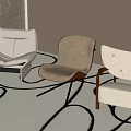 Middle Style Single Sofa 3d model
