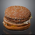 Juicy Hamburger With Sesame Seed Bun Fresh Beef Patty Lettuce And Tomato