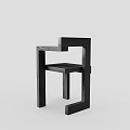 Modern Black Leisure Chair With Geometric Structure And Simple Design