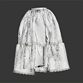 Elegant White Layered Petticoat Skirt With Ruffled Hem And Lace Trim