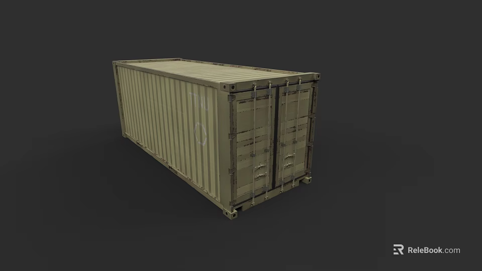 Car Transport Container With Green Exterior And Secure Locking System 3d model