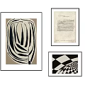 Black And White Wall Art Set With Abstract Paintings And Framed Prints