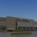 Modern Commercial Complex With Glass Facade Landscaped Plaza And Busy Pedestrian Area