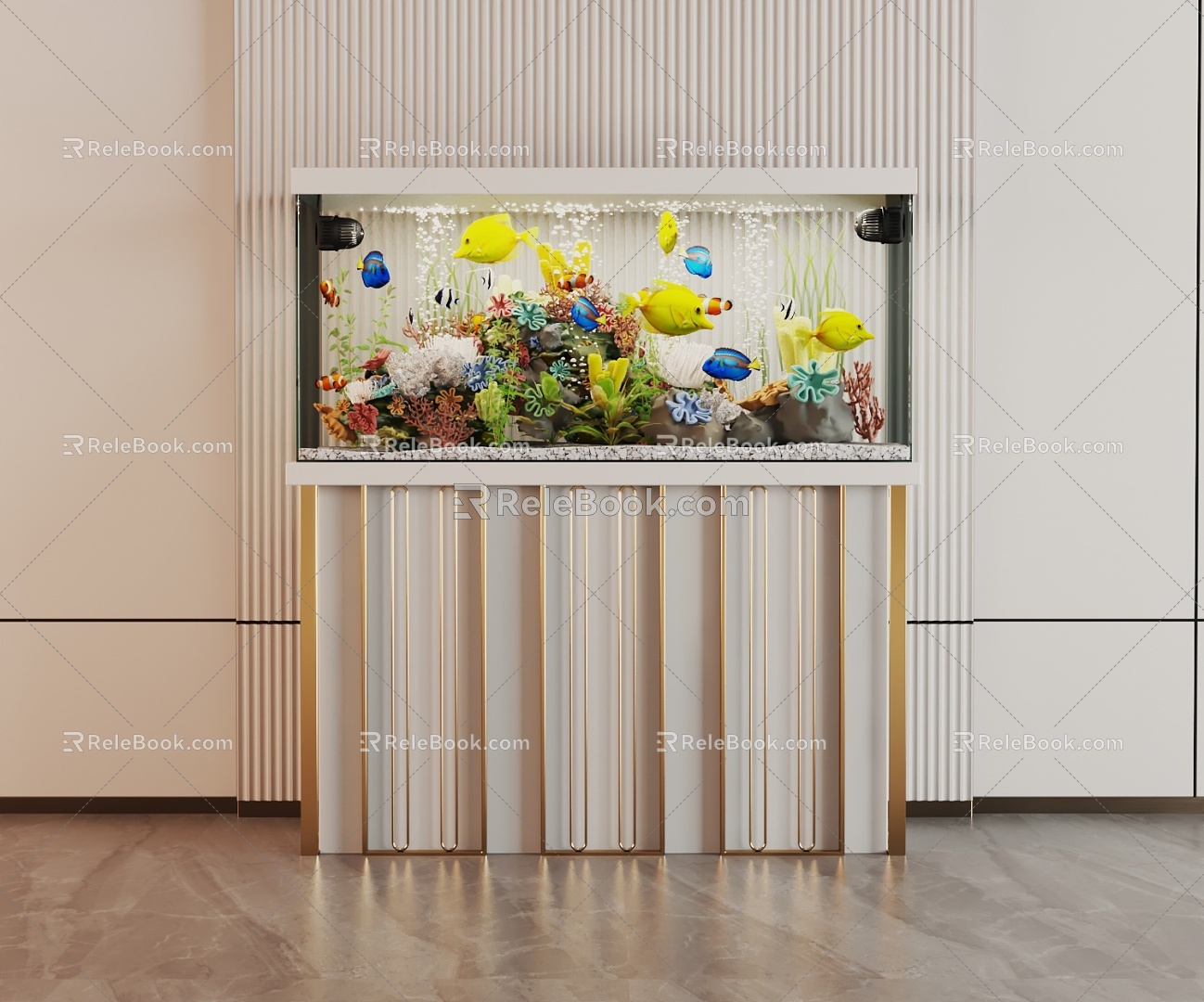 Modern Fish Tank Glass Fish Tank Display Cabinet Side Cabinet 3d model