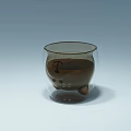 Transparent Cartoon Style Glass Cup with Bear Shaped Base and Brown Liquid Inside