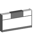 Modern Office Reception Desk With Sleek Gray And White Panel Design 3d model
