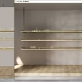 Sleek Modern Wall Mounted Wine Rack With Metal Shelves And Glassware