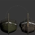 Traditional Wooden Watercraft With Intricate Hull Carvings And Retro Design Features