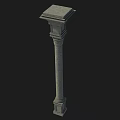 Classic Stone Column With Intricate Carvings And Textured Surface Design 3d model