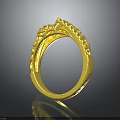 Elegant Luxurious Gold Ring With Intricate Carved Patterns For Fashion Accessory