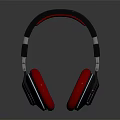 High Quality Over Ear Headphones With Red Earpads And Black Headband Modern Design