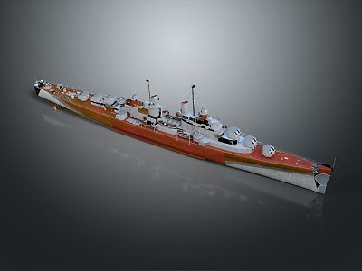 modern ship warship 3d model