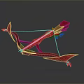 Red Decorative Bow Weapon With Unique Design Bowstring And Arrow Details