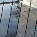 Building Components Featuring Glossy Stone Floor Tiles And Metal Support Frames