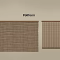 Brown Woven Textured Curtains By Poliform With Striped Design For Modern Interior