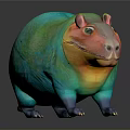 Vibrant Colorful Capybara Figurine With Green Blue Yellow And Pink Tones