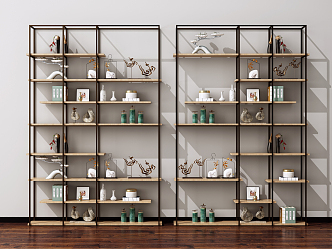 Modern Storage Rack Bookshelf Antique Rack 3d model