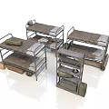 Military Clothing and Apparel Storage with Canvas Mattress on Metal Frame Foldable Beds