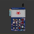 Blue Electronic Calculator With Colorful Patterns Numeric Keys Chinese Numerals And Red Spider Screen