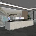 Modern Company Reception Area Bar Reception Desk 3d model
