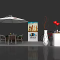 HUAWEI Brand Photo Check in Spot With White Umbrella Tables Chairs And Red Balloons