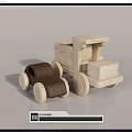 Wooden Toy Truck And Small Car With Natural Wood Finish For Kids Playtime