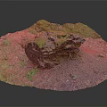 Natural Stone Rock Formation With Moss Covered Surface And Soil Ground Texture Landscape