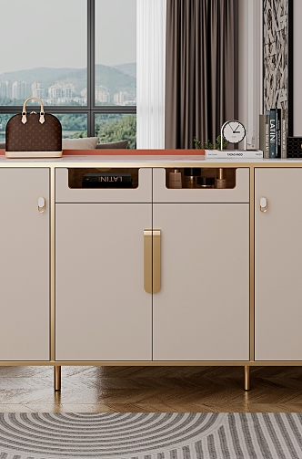 Light Luxury Shoe Cabinet Metal Handhandle 3d model