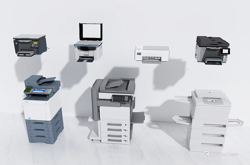 Office Appliances Multifunctional Printers And Copiers With Modern Design For Offices 3d model 